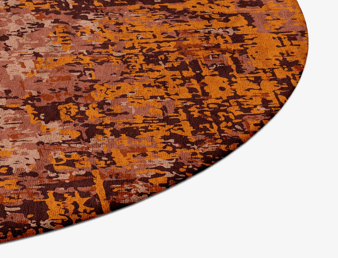 Shades Of Rust Surface Art Oval Hand Tufted Bamboo Silk Custom Rug by Rug Artisan