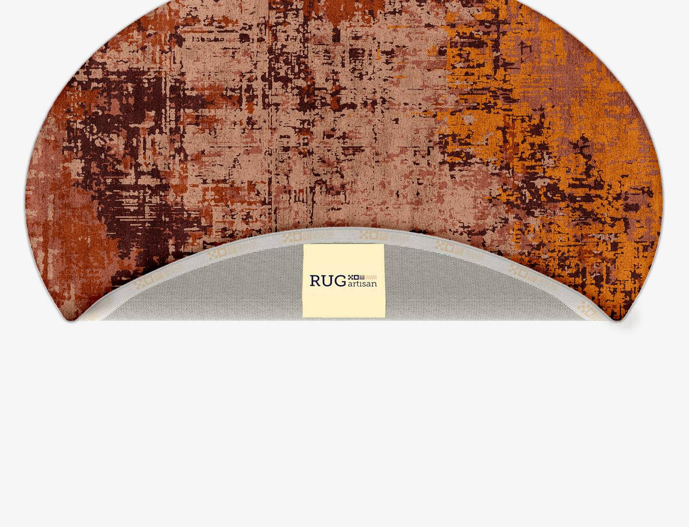 Shades Of Rust Surface Art Oval Hand Tufted Bamboo Silk Custom Rug by Rug Artisan