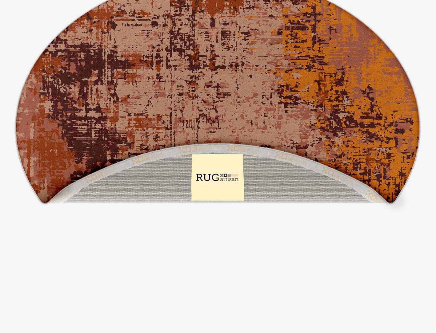 Shades Of Rust Surface Art Oval Hand Tufted Pure Wool Custom Rug by Rug Artisan