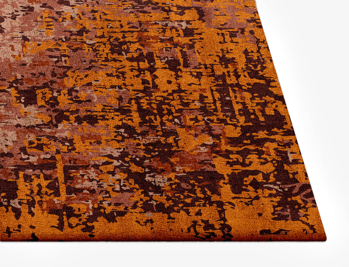 Shades Of Rust Surface Art Rectangle Hand Tufted Bamboo Silk Custom Rug by Rug Artisan