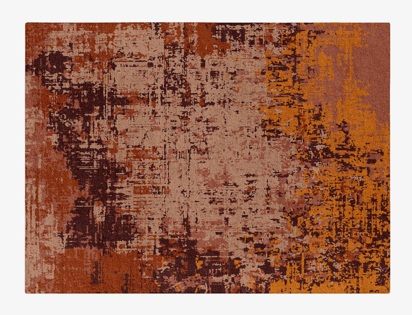 Shades Of Rust Surface Art Rectangle Hand Tufted Pure Wool Custom Rug by Rug Artisan