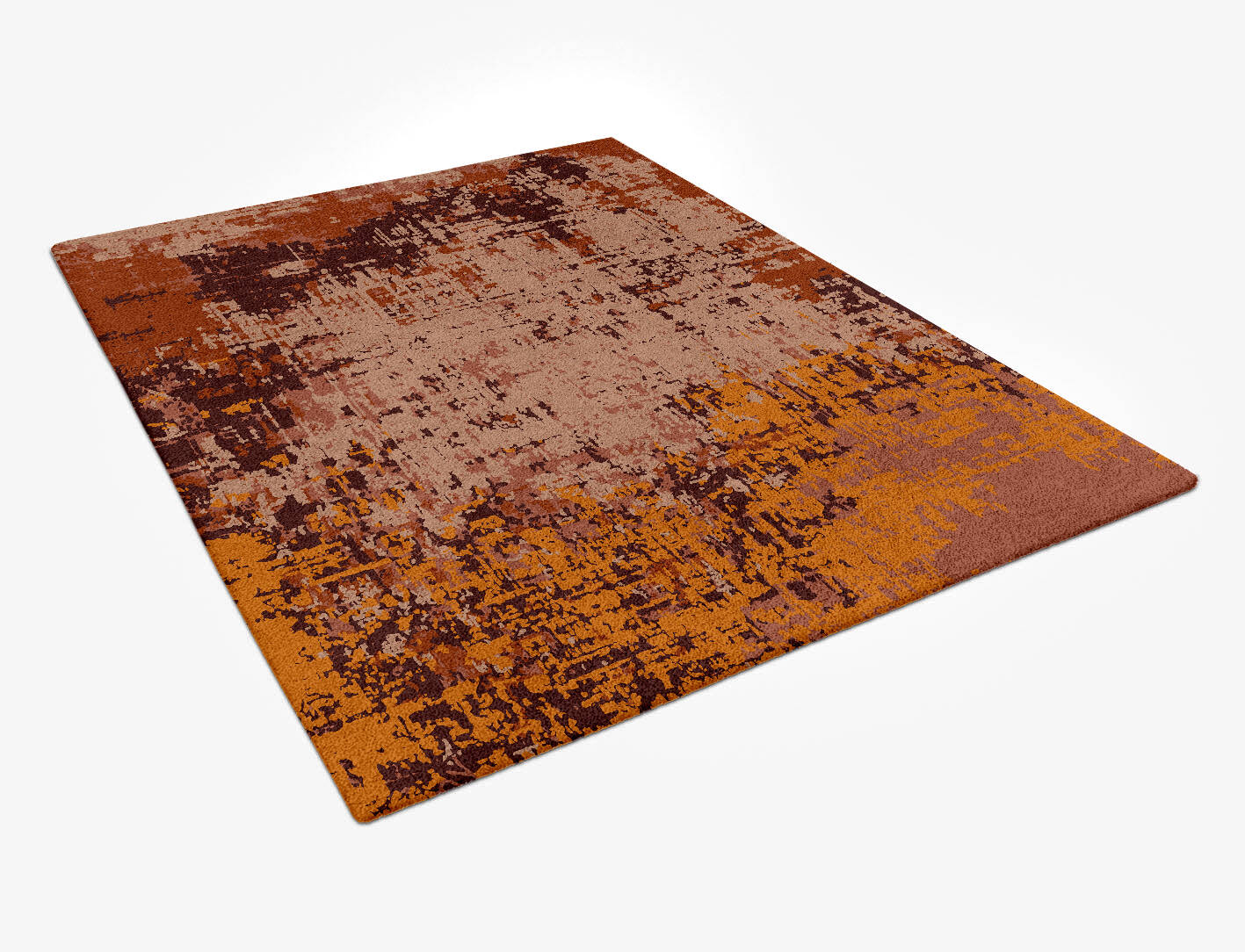 Shades Of Rust Surface Art Rectangle Hand Tufted Pure Wool Custom Rug by Rug Artisan