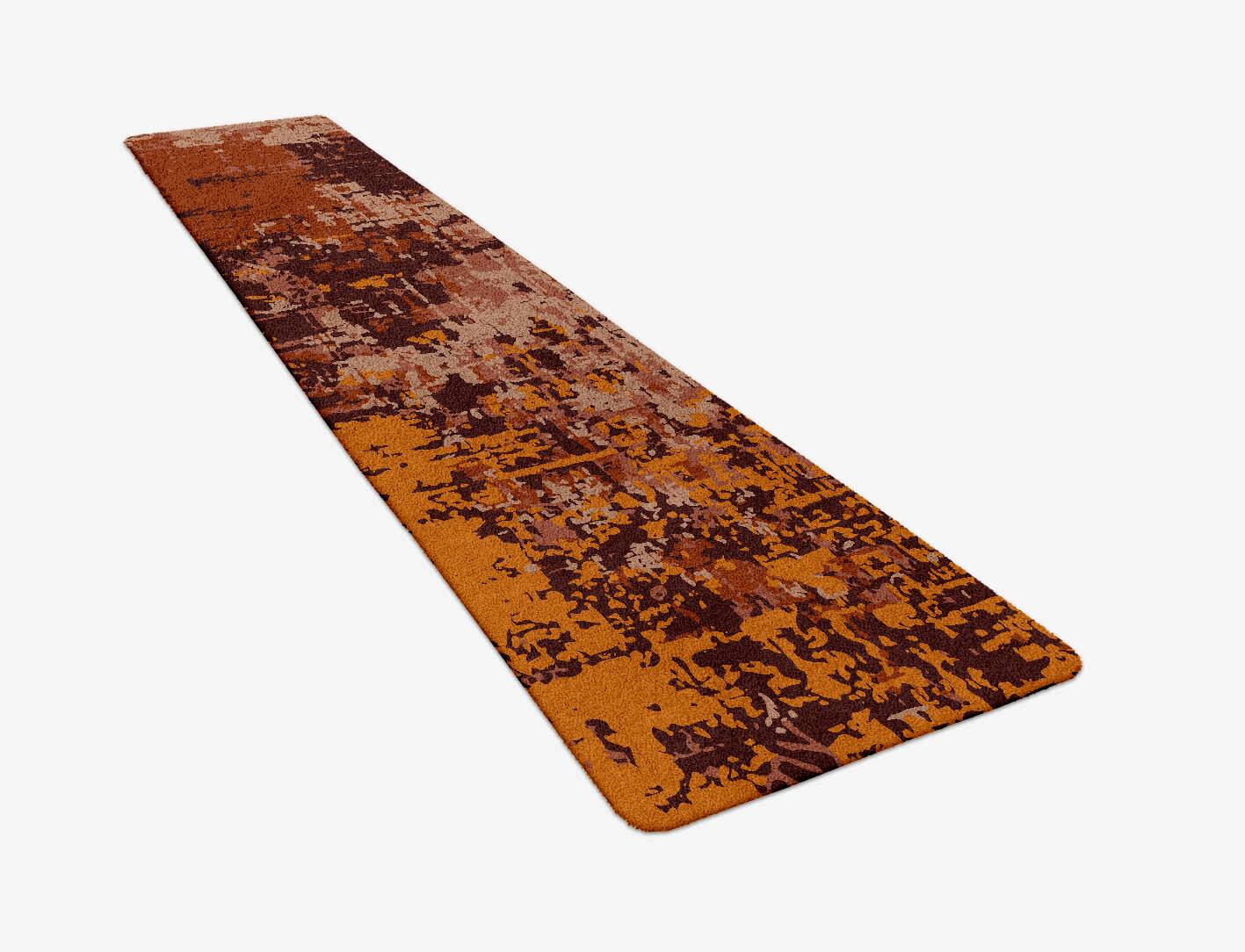 Shades Of Rust Surface Art Runner Hand Tufted Pure Wool Custom Rug by Rug Artisan