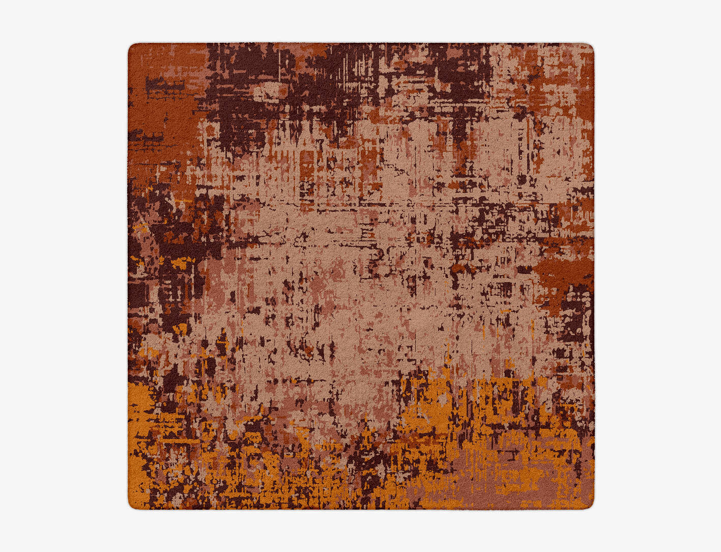Shades Of Rust Surface Art Square Hand Tufted Pure Wool Custom Rug by Rug Artisan
