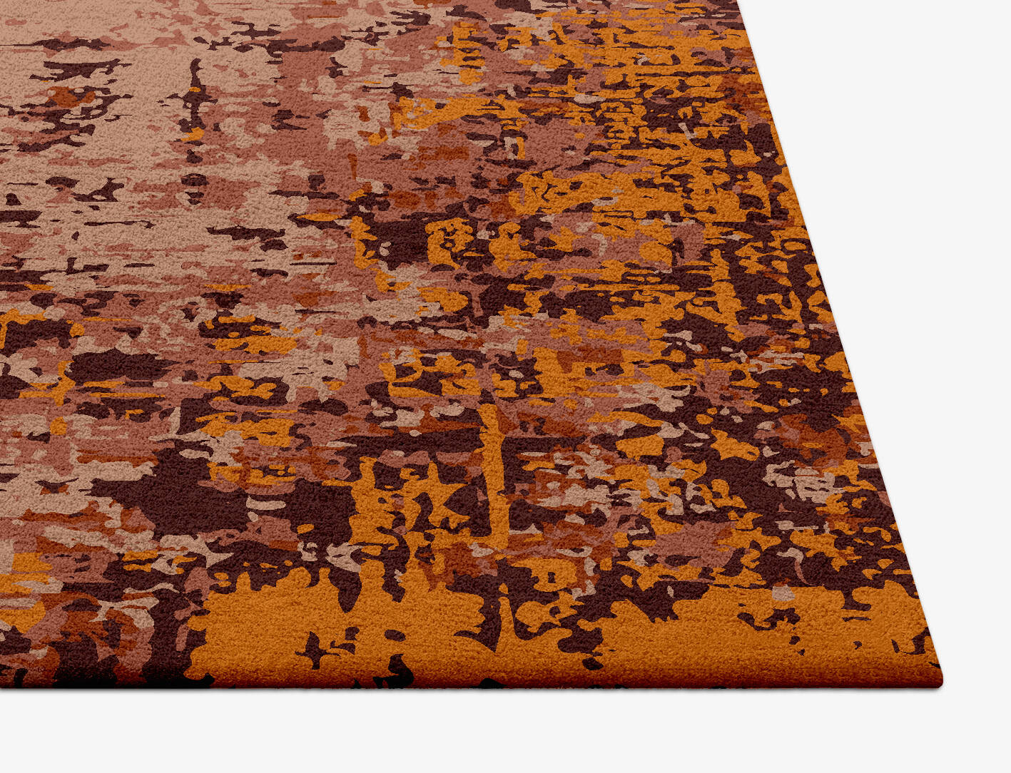 Shades Of Rust Surface Art Square Hand Tufted Pure Wool Custom Rug by Rug Artisan