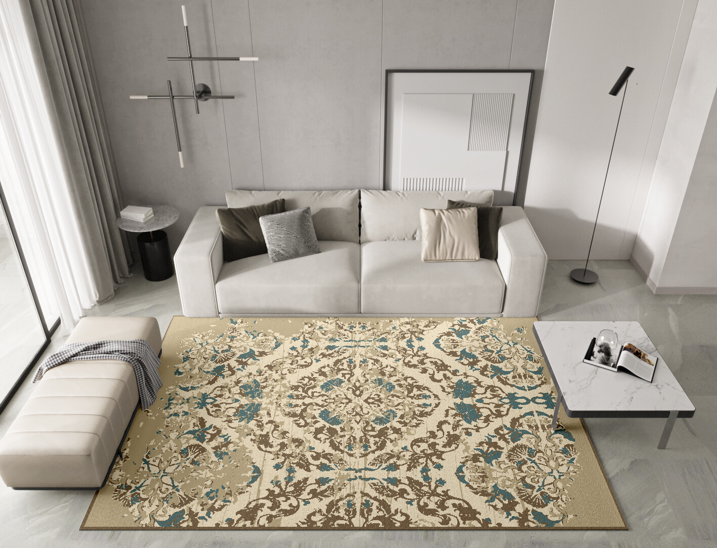 Shahla Persian Bagh Rectangle Hand Tufted Pure Wool Custom Rug by Rug Artisan
