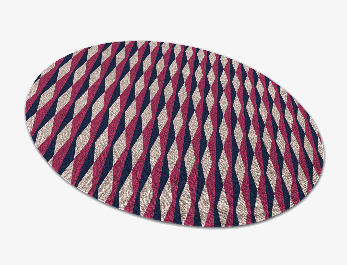 Shallot Geometric Oval Flatweave New Zealand Wool Custom Rug by Rug Artisan