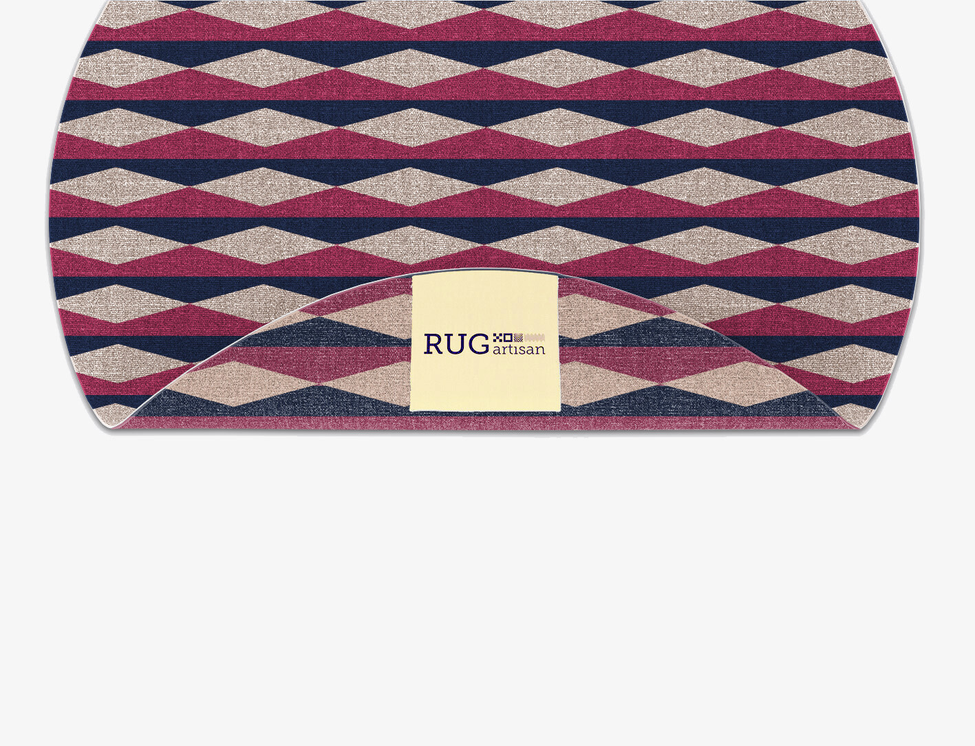 Shallot Geometric Round Flatweave New Zealand Wool Custom Rug by Rug Artisan