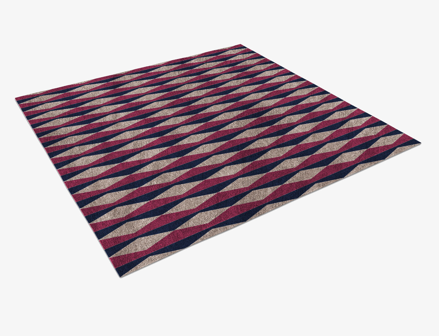 Shallot Geometric Square Flatweave Bamboo Silk Custom Rug by Rug Artisan