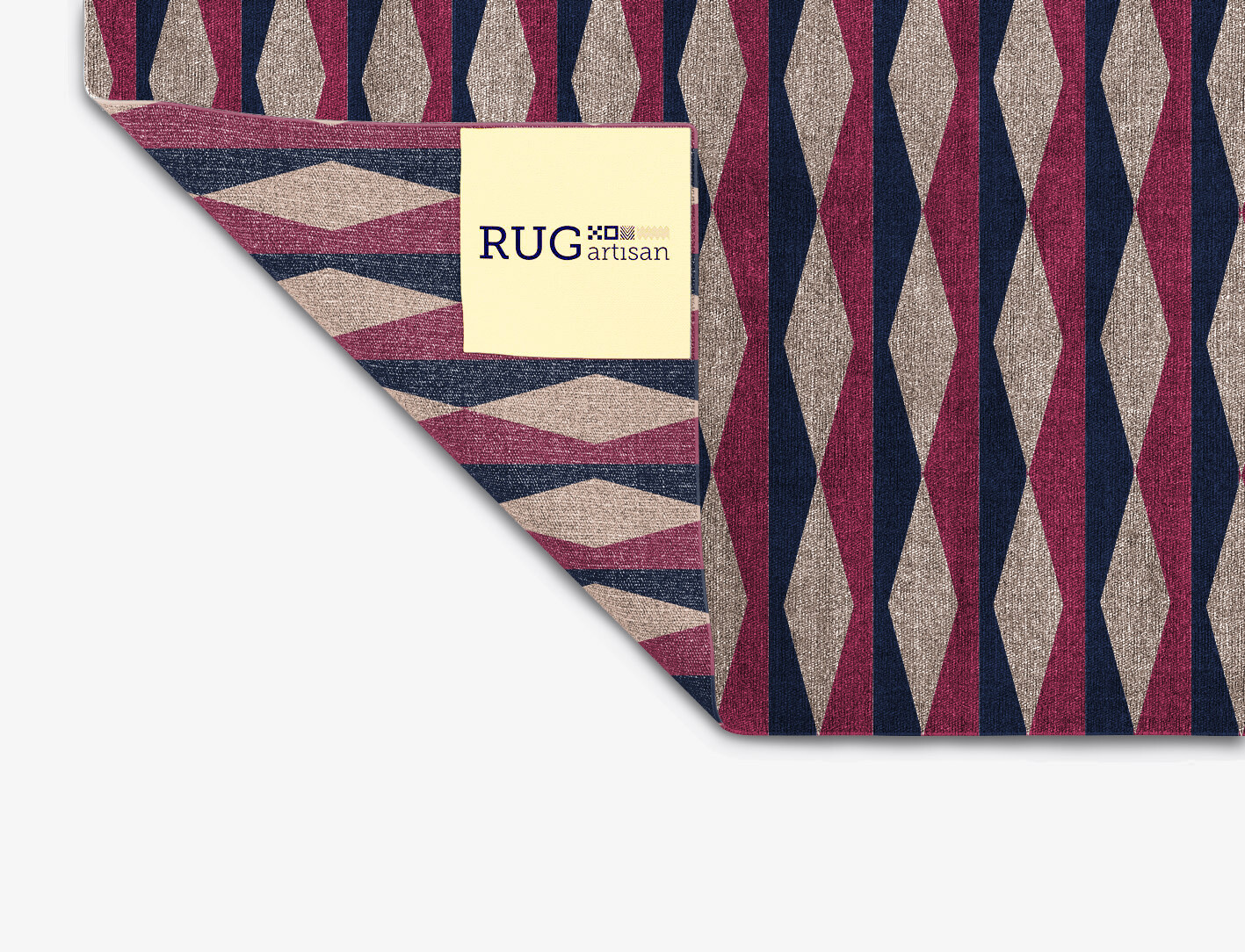 Shallot Geometric Square Flatweave Bamboo Silk Custom Rug by Rug Artisan