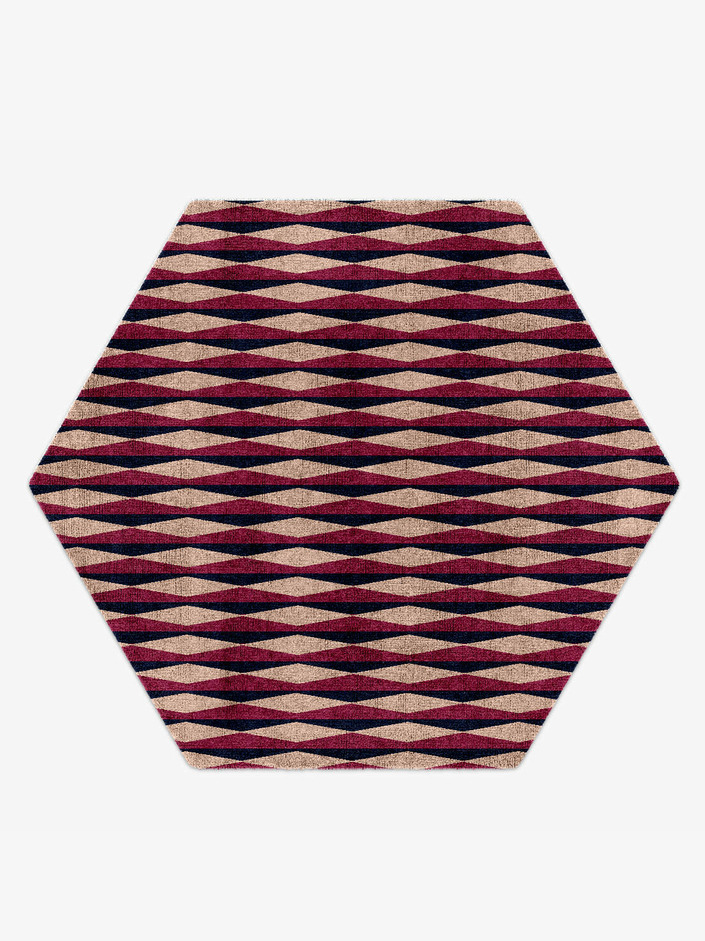 Shallot Geometric Hexagon Hand Knotted Bamboo Silk Custom Rug by Rug Artisan