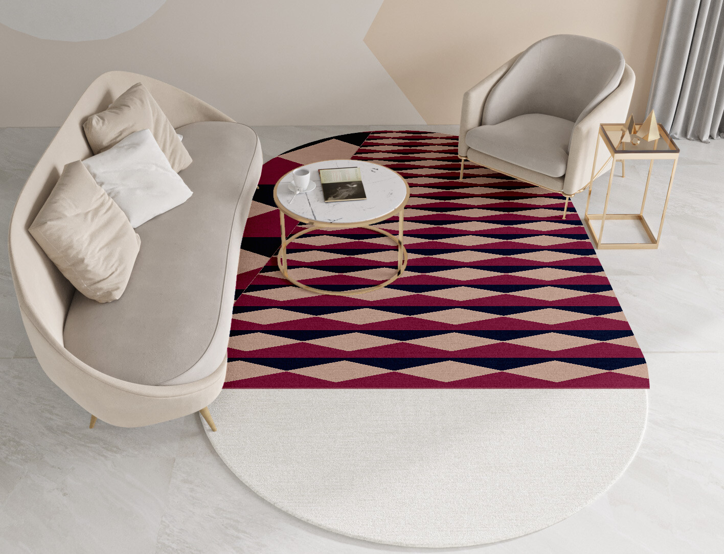 Shallot Geometric Capsule Hand Tufted Pure Wool Custom Rug by Rug Artisan