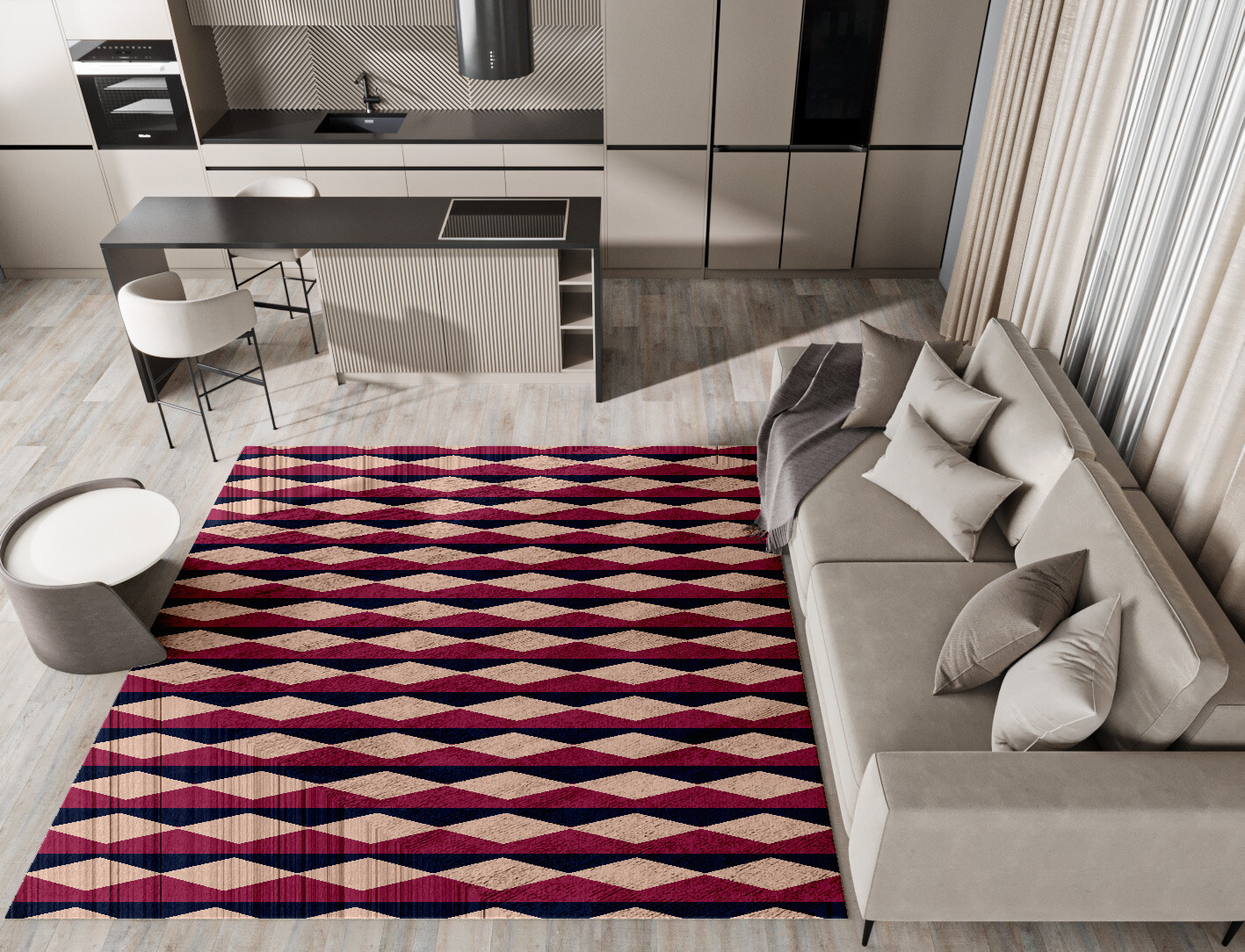 Shallot Geometric Square Hand Tufted Bamboo Silk Custom Rug by Rug Artisan