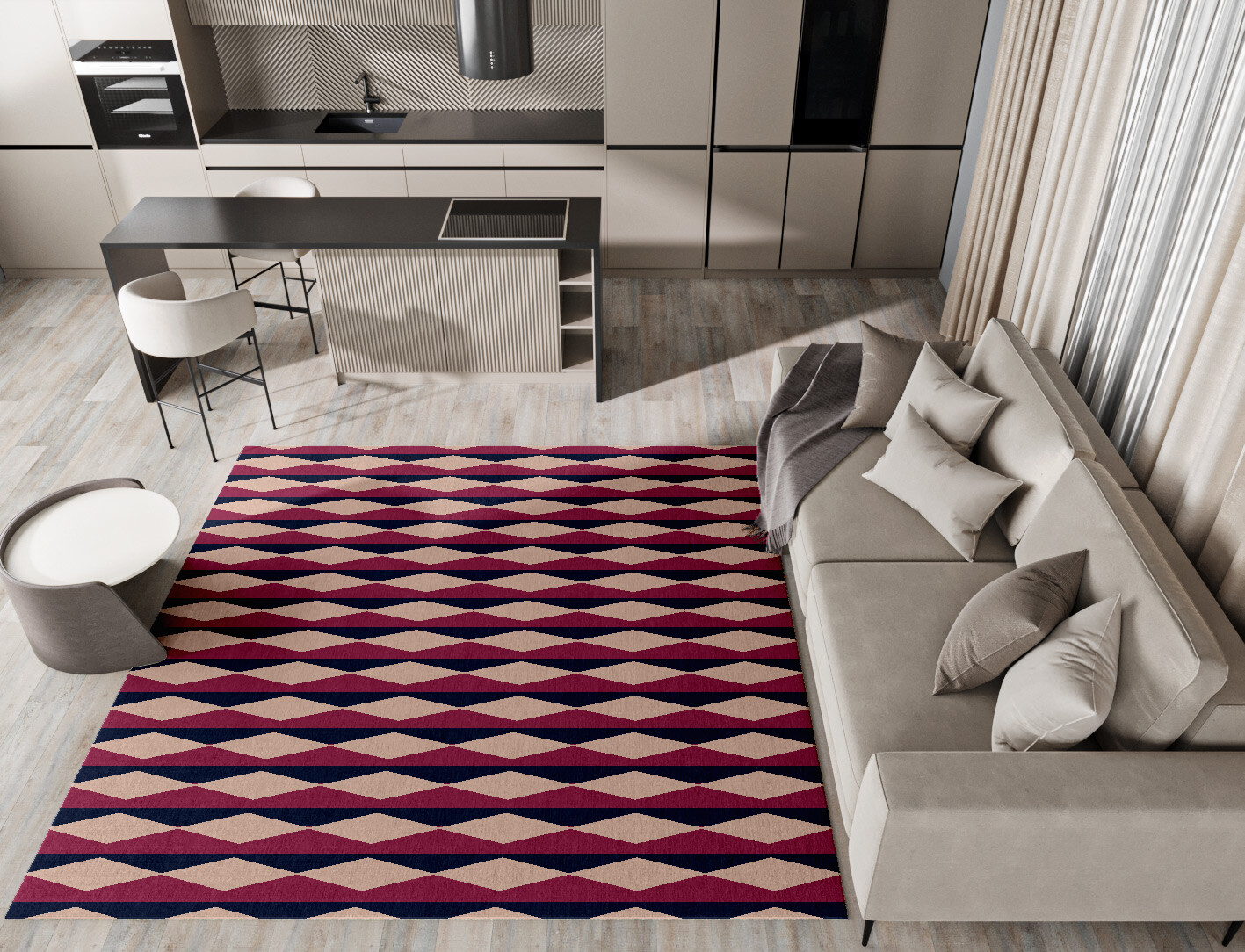 Shallot Geometric Square Hand Tufted Pure Wool Custom Rug by Rug Artisan