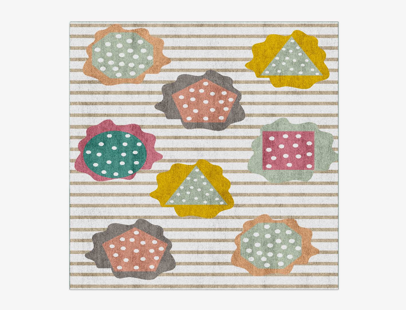 Shape Clouds Kids Square Hand Knotted Bamboo Silk Custom Rug by Rug Artisan