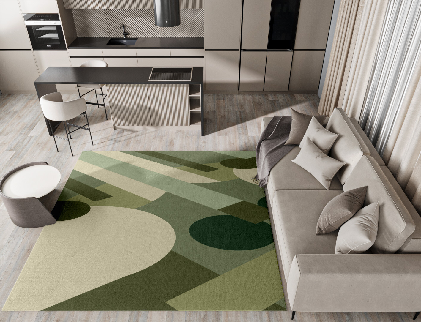 Shapify Geometric Square Hand Tufted Pure Wool Custom Rug by Rug Artisan