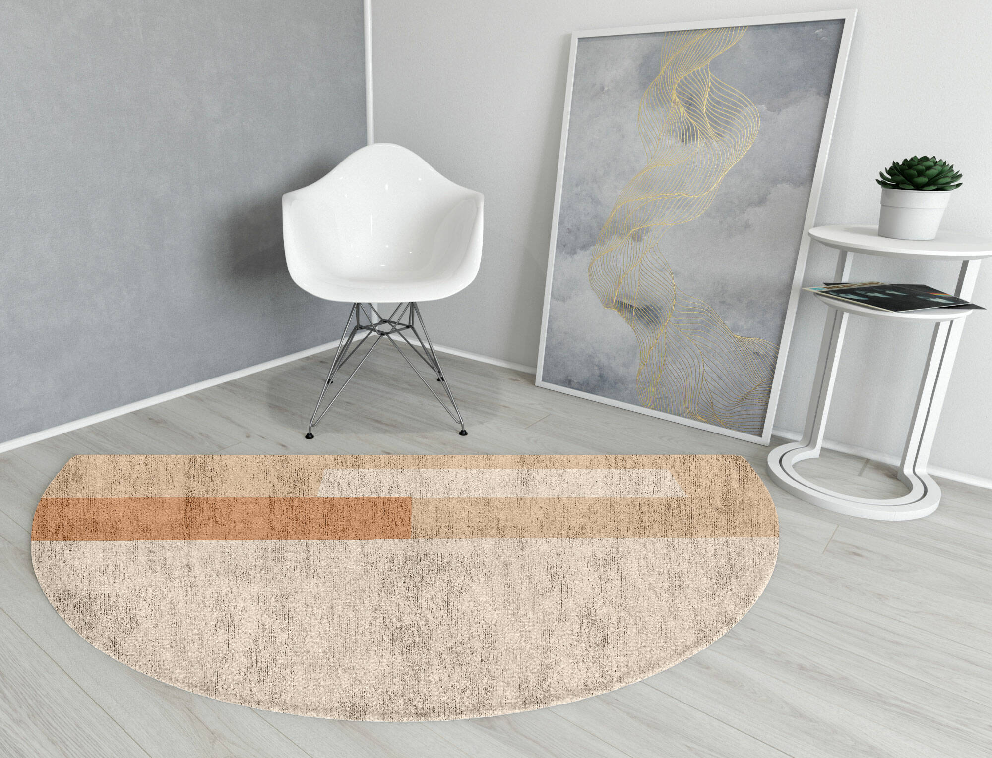 Shashin  Halfmoon Hand Knotted Bamboo Silk Custom Rug by Rug Artisan