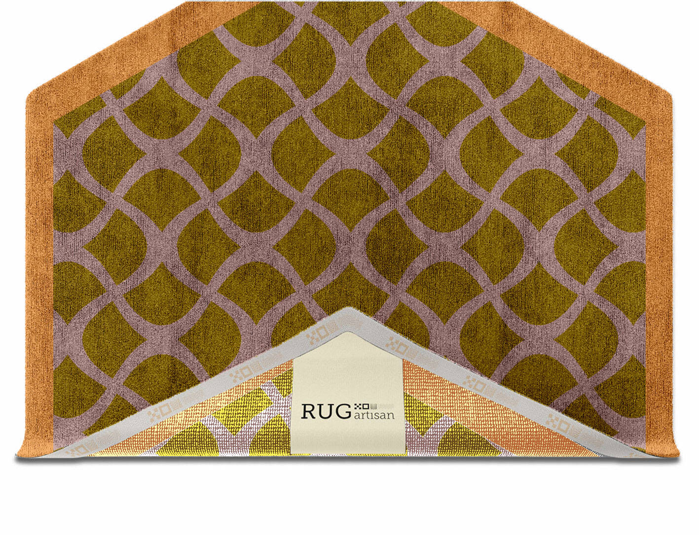 Shell Geometric Hexagon Hand Knotted Bamboo Silk Custom Rug by Rug Artisan