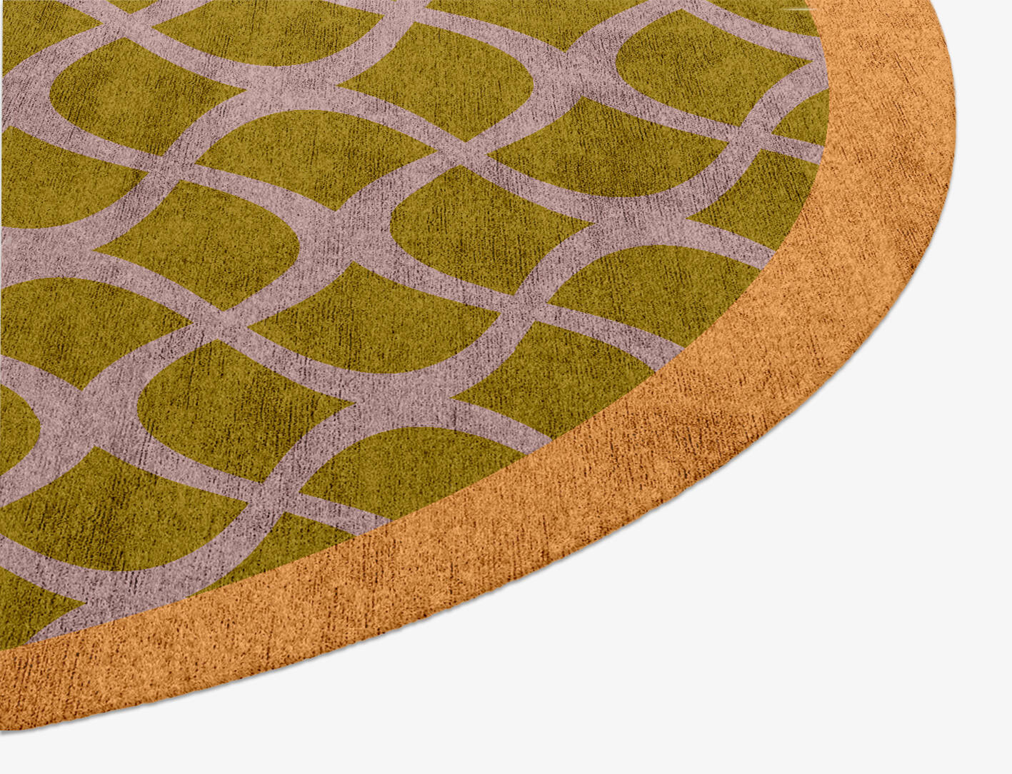 Shell Geometric Oval Hand Knotted Bamboo Silk Custom Rug by Rug Artisan