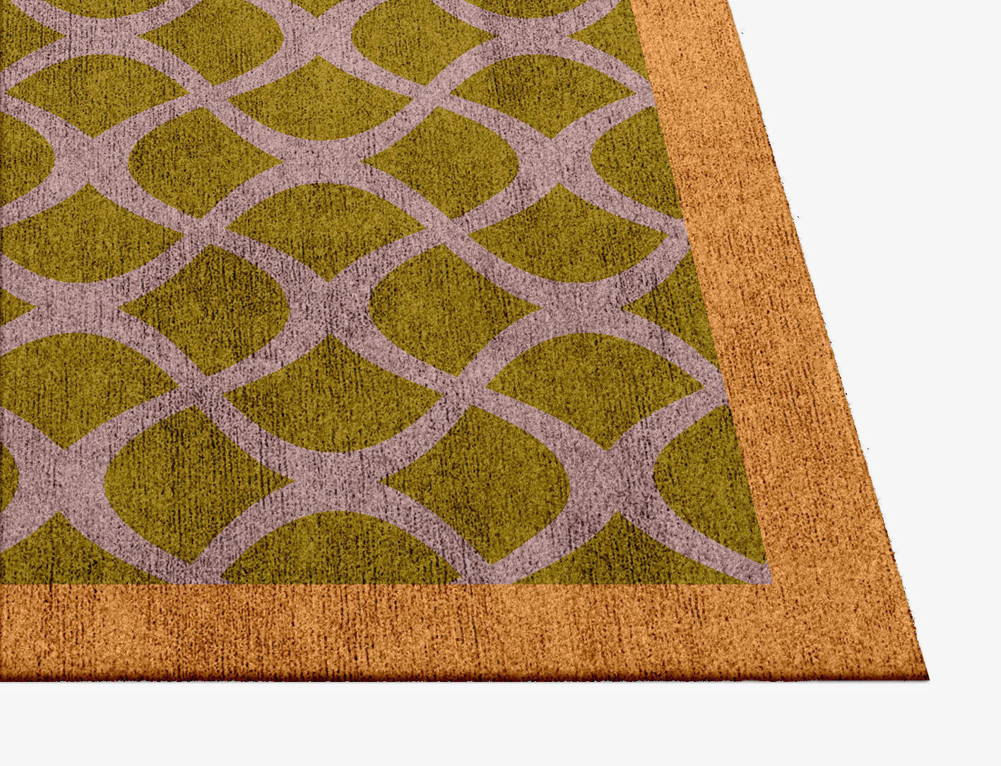 Shell Geometric Square Hand Knotted Bamboo Silk Custom Rug by Rug Artisan