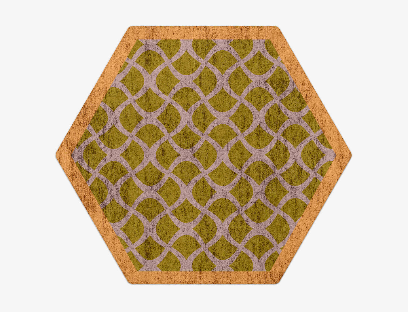 Shell Geometric Hexagon Hand Tufted Bamboo Silk Custom Rug by Rug Artisan