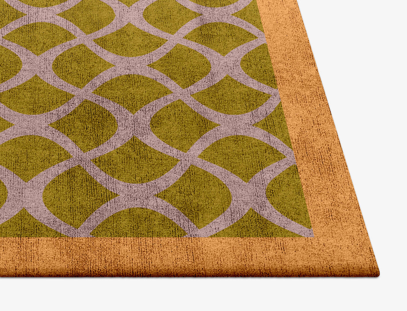 Shell Geometric Square Hand Tufted Bamboo Silk Custom Rug by Rug Artisan