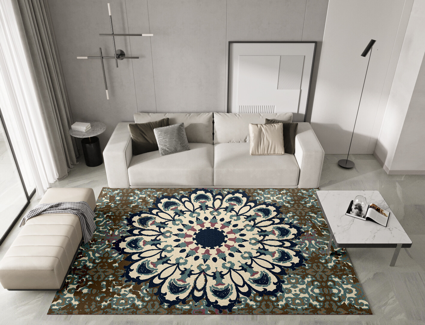 Sheyda Persian Bagh Rectangle Hand Tufted Pure Wool Custom Rug by Rug Artisan