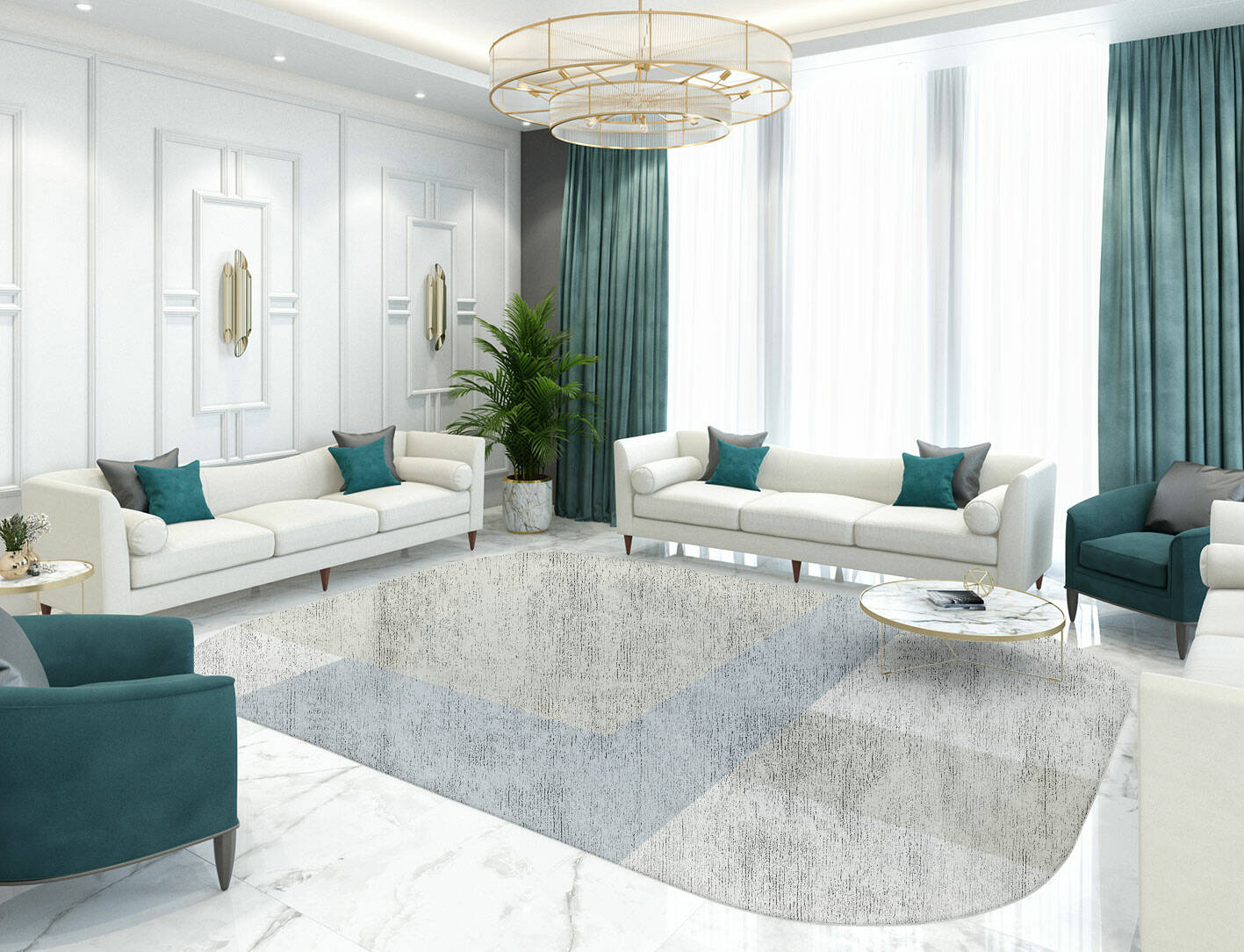 Shoshin  Oblong Hand Tufted Bamboo Silk Custom Rug by Rug Artisan