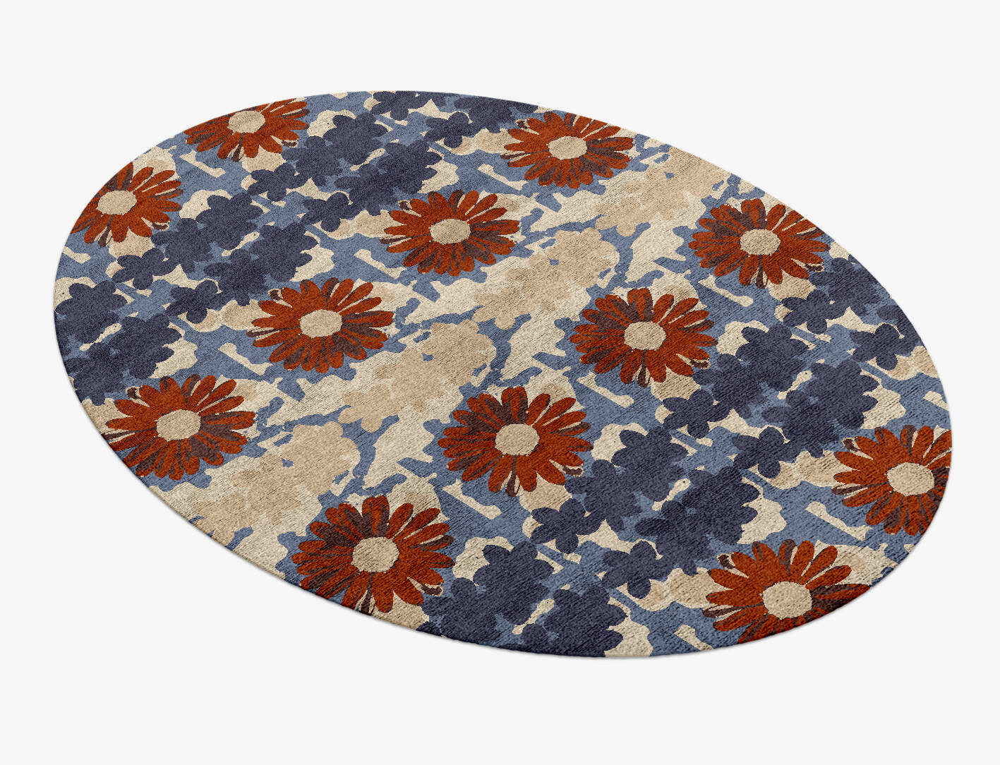 Shrubbery Floral Oval Hand Knotted Bamboo Silk Custom Rug by Rug Artisan