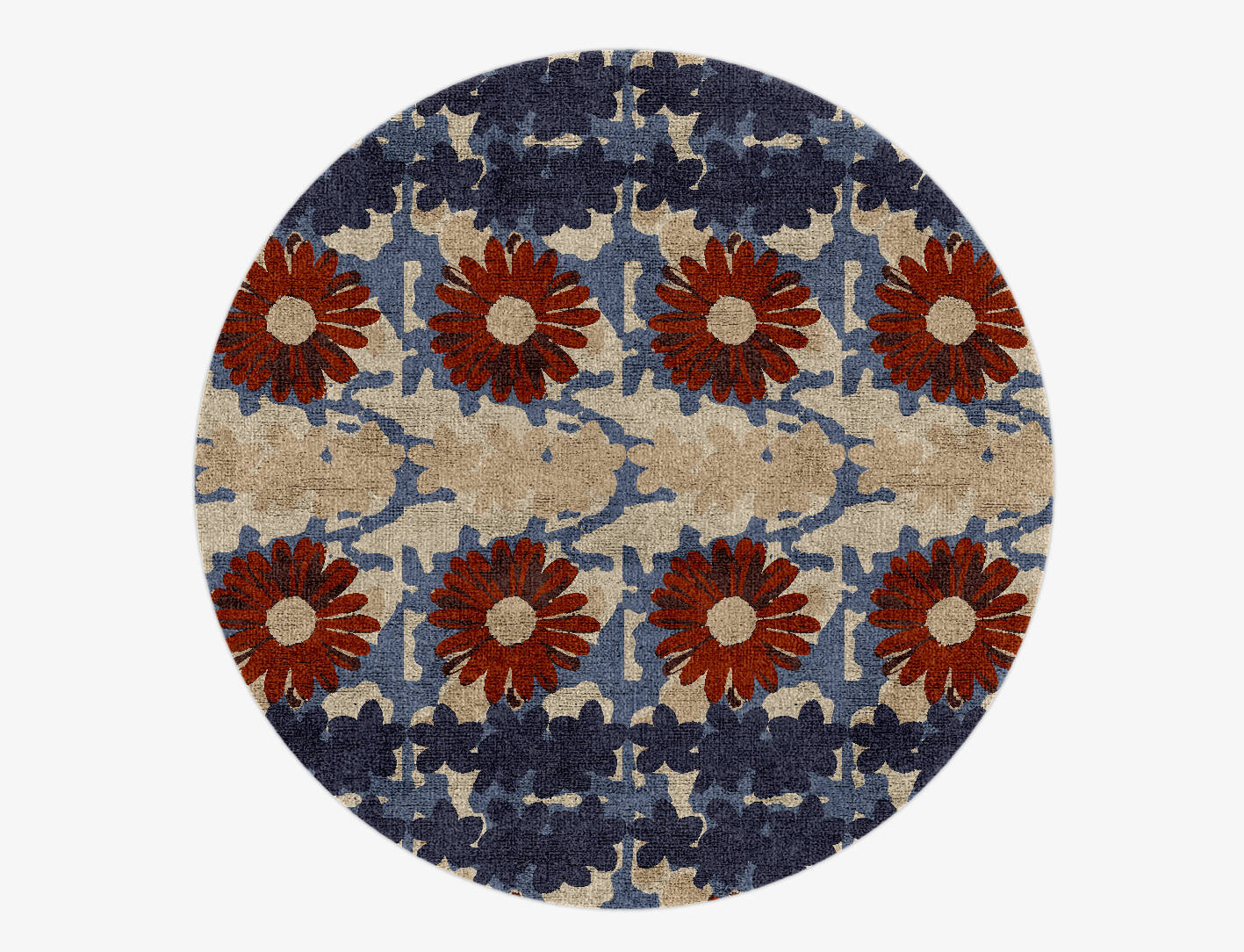 Shrubbery Floral Round Hand Knotted Bamboo Silk Custom Rug by Rug Artisan