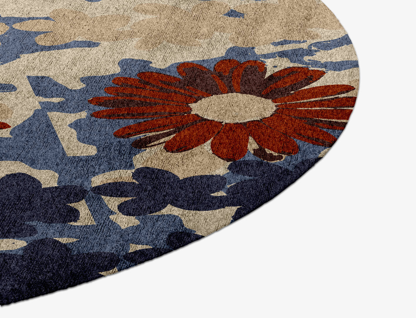 Shrubbery Floral Round Hand Knotted Bamboo Silk Custom Rug by Rug Artisan