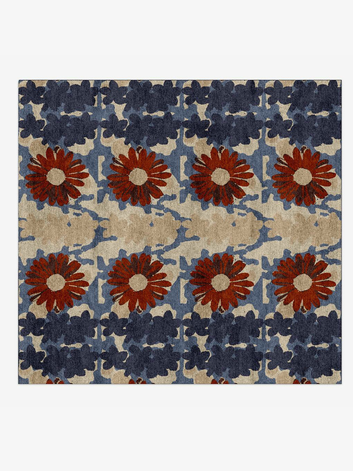 Shrubbery Floral Square Hand Knotted Bamboo Silk Custom Rug by Rug Artisan