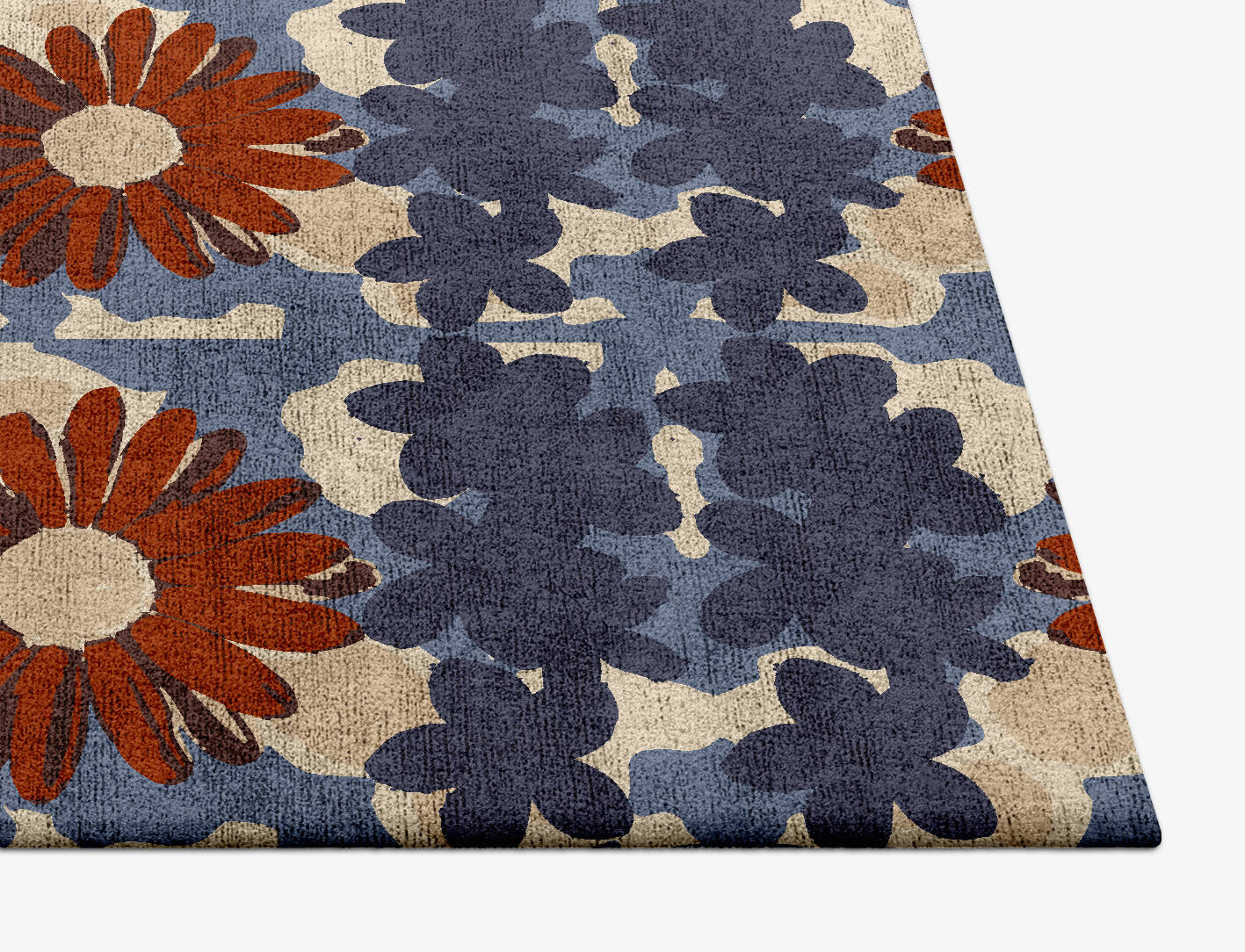 Shrubbery Floral Square Hand Tufted Bamboo Silk Custom Rug by Rug Artisan