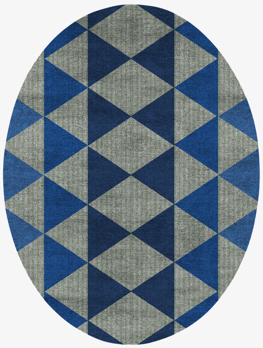 Sierra Geometric Oval Flatweave Bamboo Silk Custom Rug by Rug Artisan