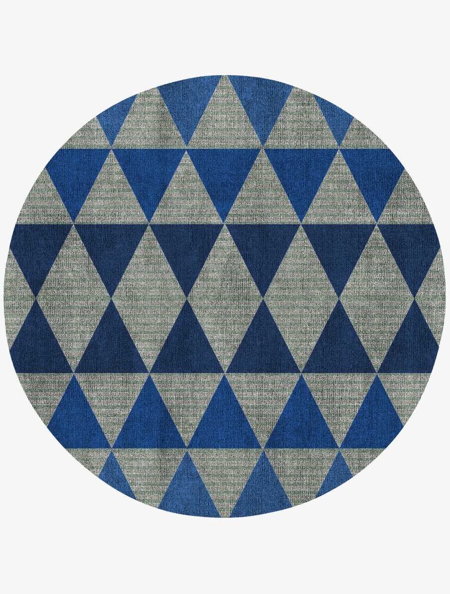 Sierra Geometric Round Flatweave Bamboo Silk Custom Rug by Rug Artisan