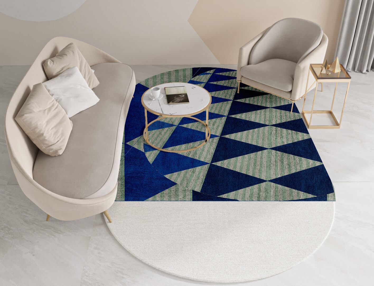 Sierra Geometric Capsule Hand Knotted Bamboo Silk Custom Rug by Rug Artisan