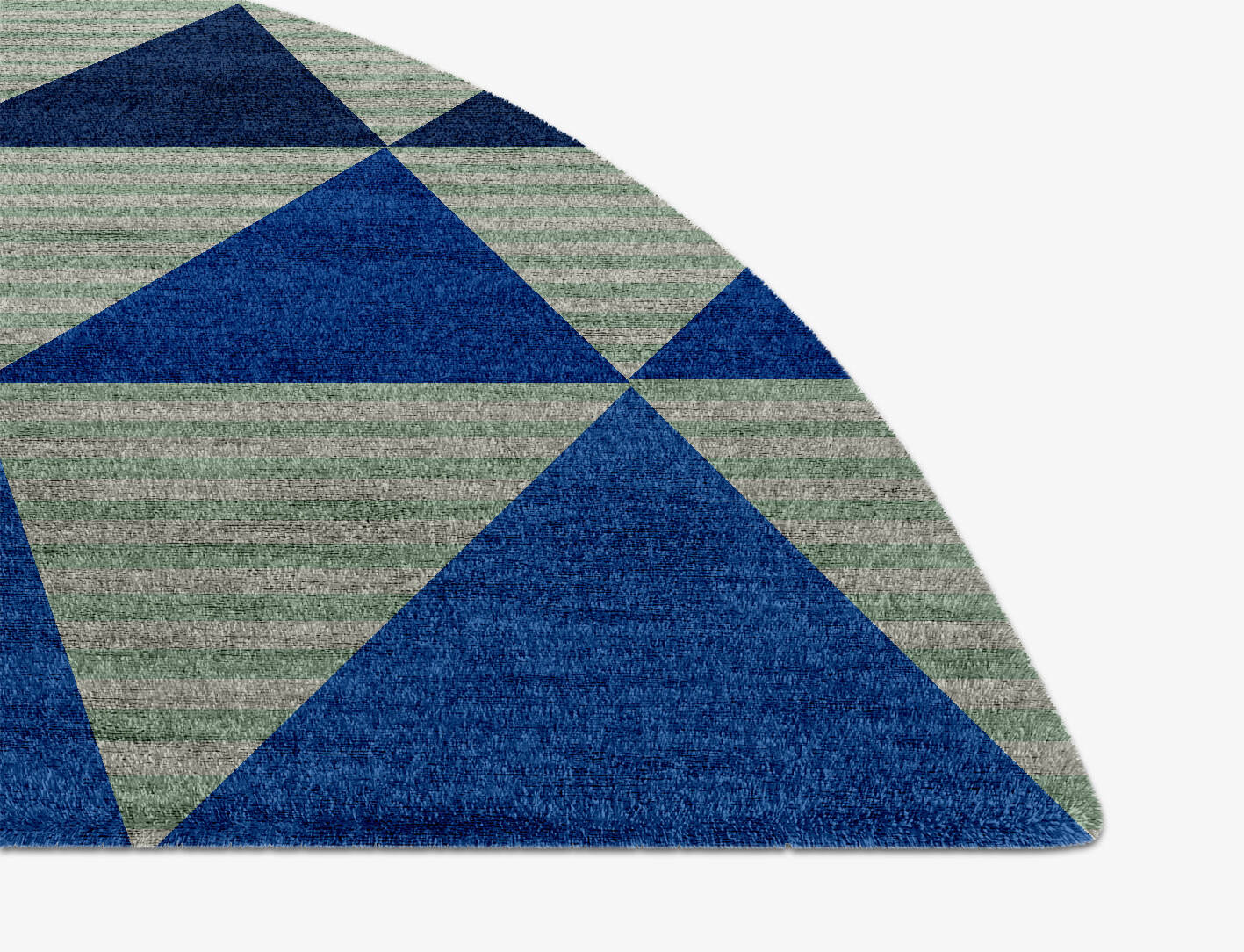 Sierra Geometric Halfmoon Hand Knotted Bamboo Silk Custom Rug by Rug Artisan
