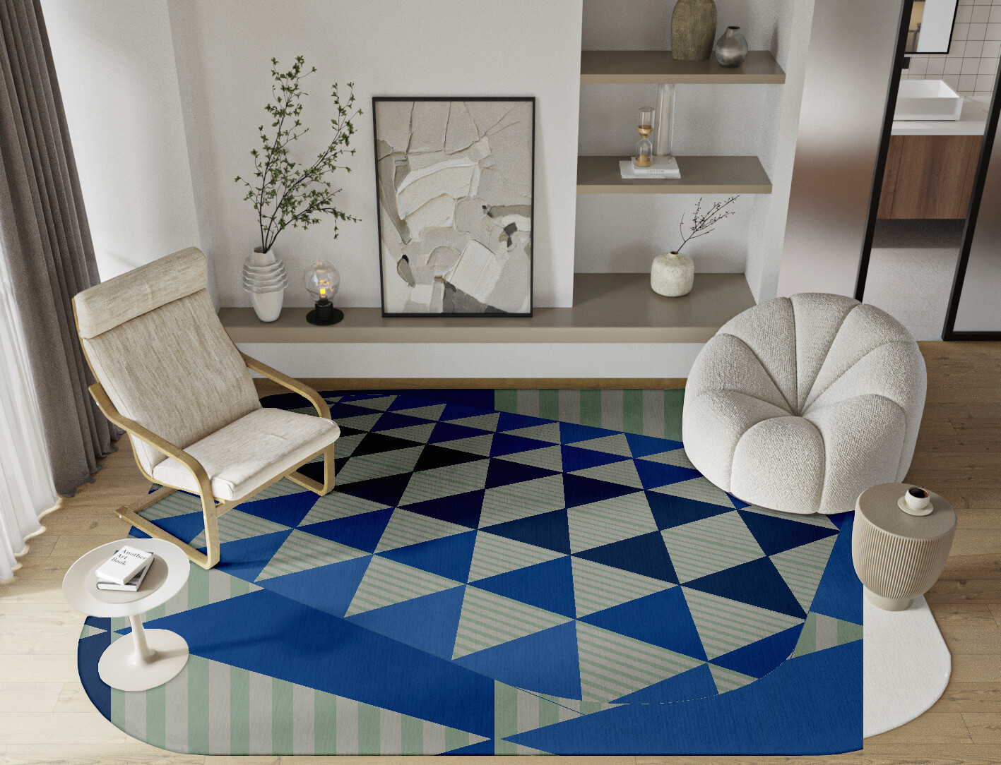Sierra Geometric Oblong Hand Knotted Tibetan Wool Custom Rug by Rug Artisan