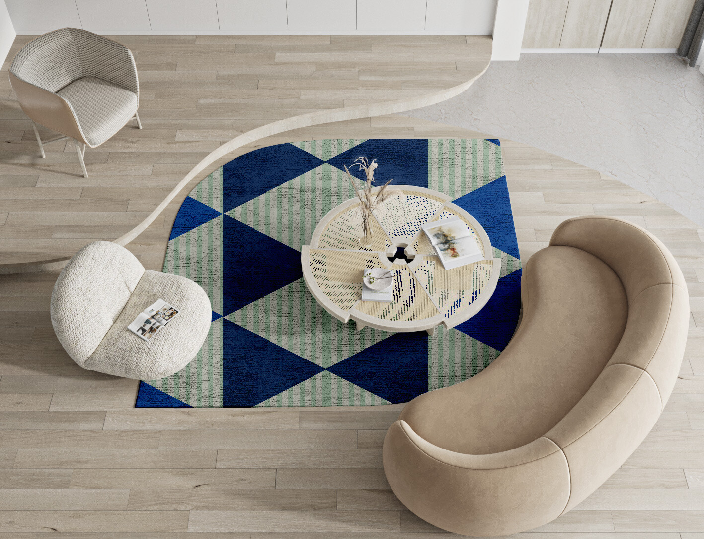 Sierra Geometric Ogee Hand Knotted Bamboo Silk Custom Rug by Rug Artisan
