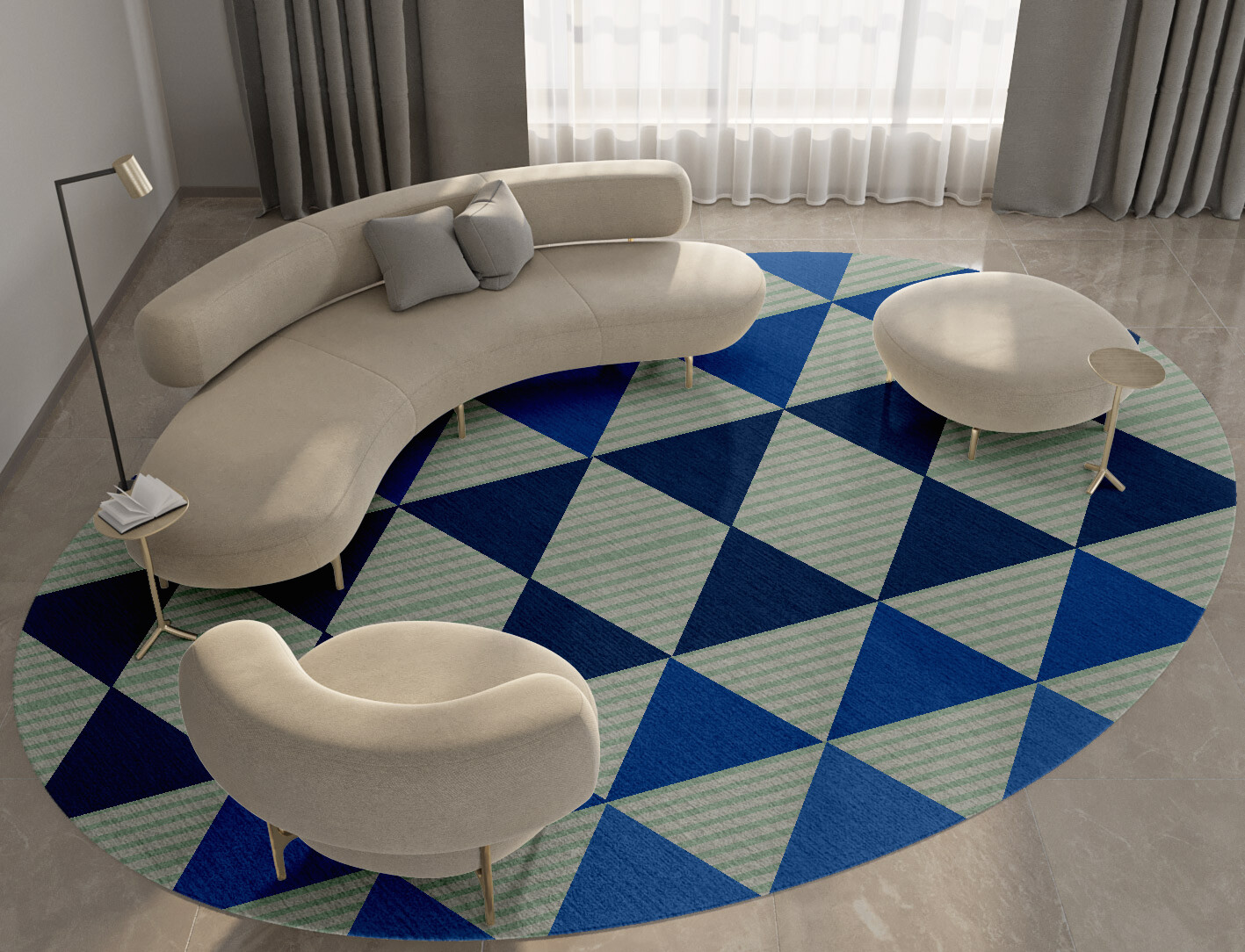Sierra Geometric Oval Hand Knotted Tibetan Wool Custom Rug by Rug Artisan