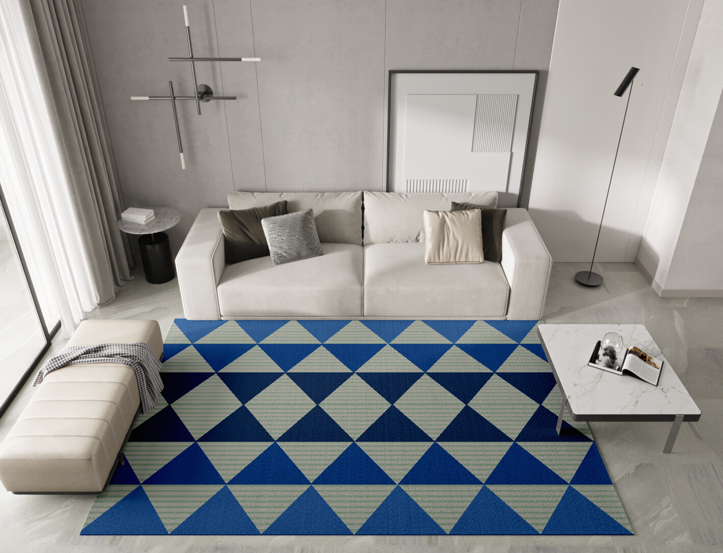 Sierra Geometric Rectangle Hand Knotted Tibetan Wool Custom Rug by Rug Artisan