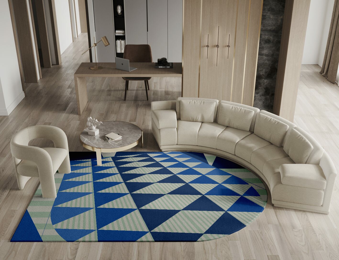 Sierra Geometric Arch Hand Tufted Pure Wool Custom Rug by Rug Artisan