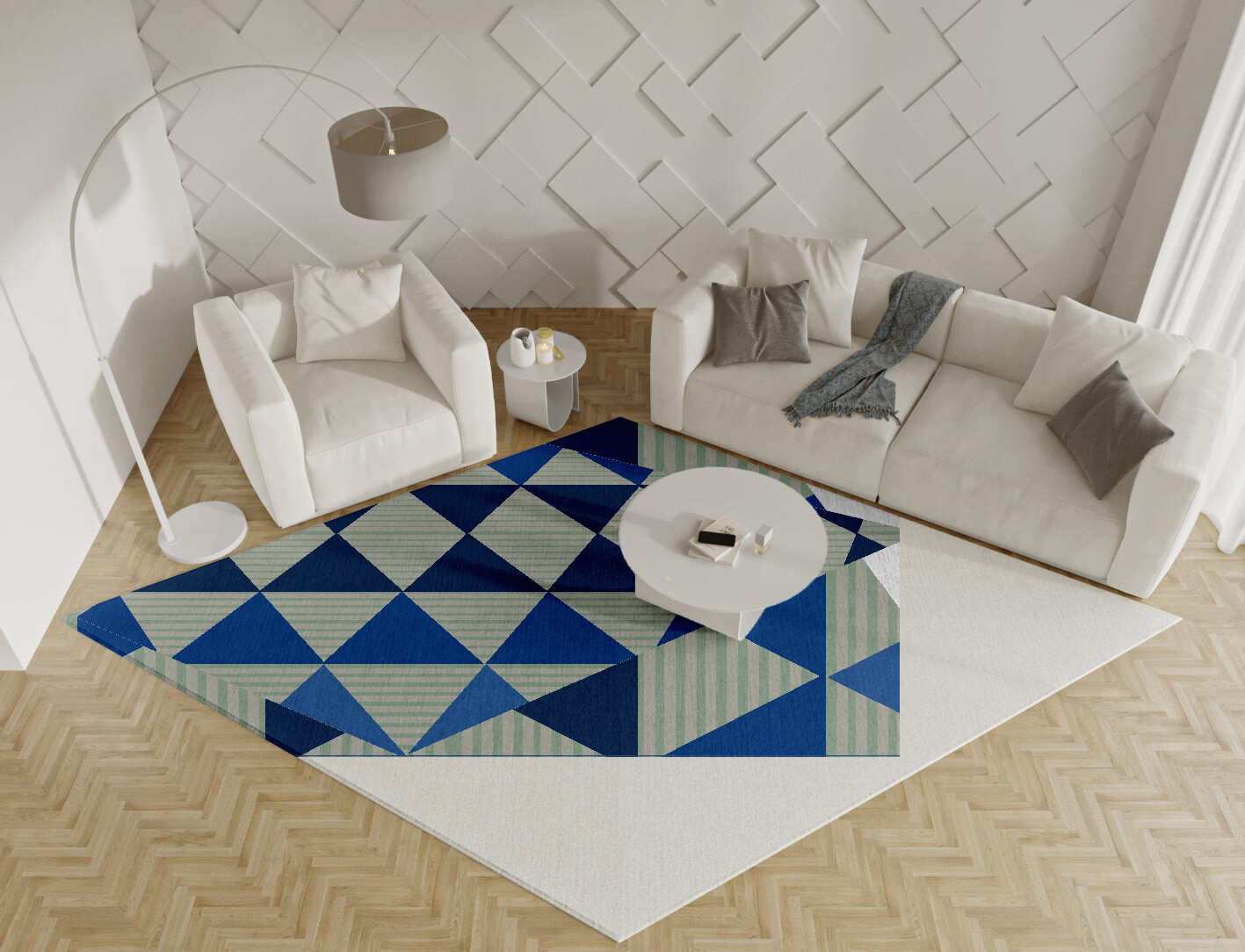Sierra Geometric Diamond Hand Tufted Pure Wool Custom Rug by Rug Artisan