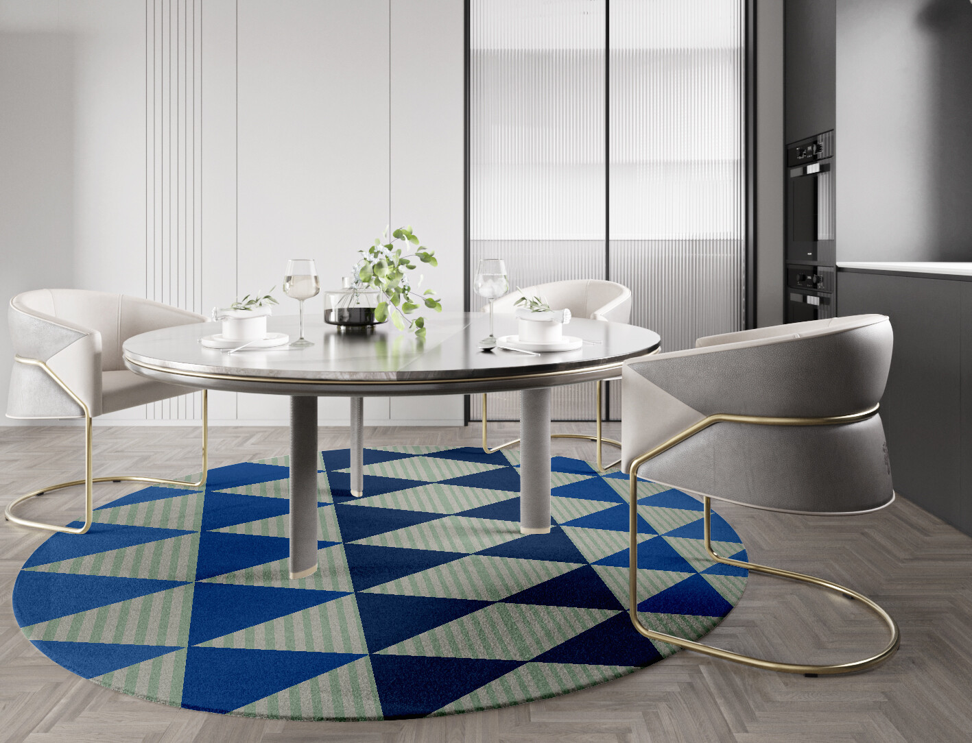 Sierra Geometric Round Hand Tufted Pure Wool Custom Rug by Rug Artisan