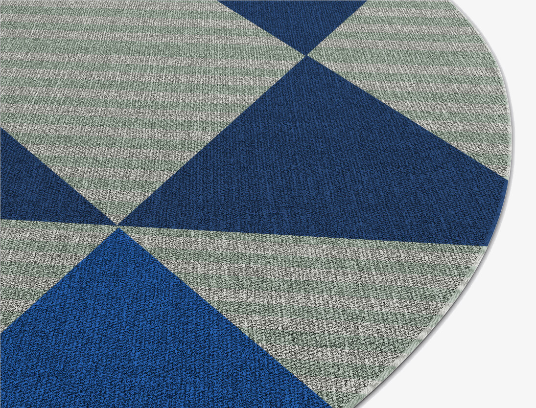 Sierra Geometric Round Outdoor Recycled Yarn Custom Rug by Rug Artisan