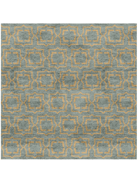 Sigma Blue Royal Square Hand Knotted Bamboo Silk Custom Rug by Rug Artisan