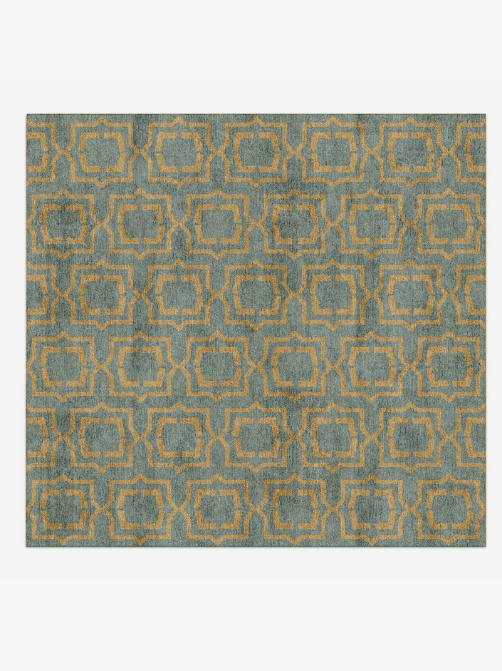 Sigma Blue Royal Square Hand Knotted Bamboo Silk Custom Rug by Rug Artisan