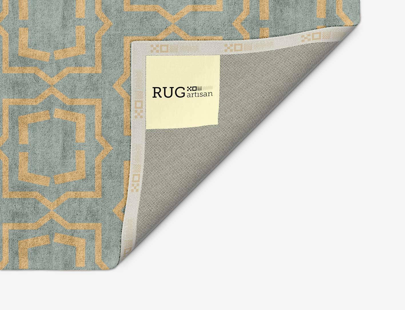 Sigma Blue Royal Arch Hand Tufted Bamboo Silk Custom Rug by Rug Artisan