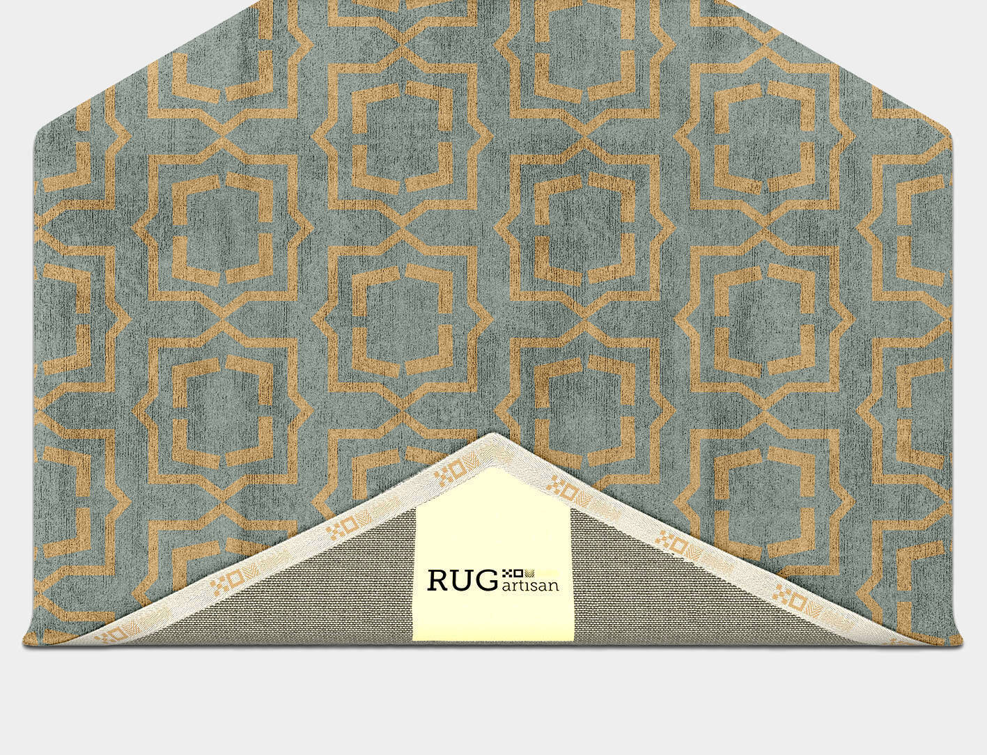 Sigma Blue Royal Hexagon Hand Tufted Bamboo Silk Custom Rug by Rug Artisan