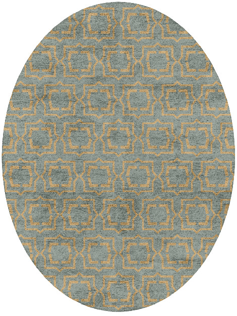 Sigma Blue Royal Oval Hand Tufted Bamboo Silk Custom Rug by Rug Artisan